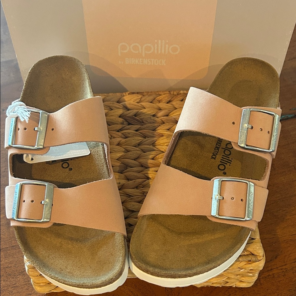 Birkenstock Papillio Sandals - Blush Pink with Silver Buckles